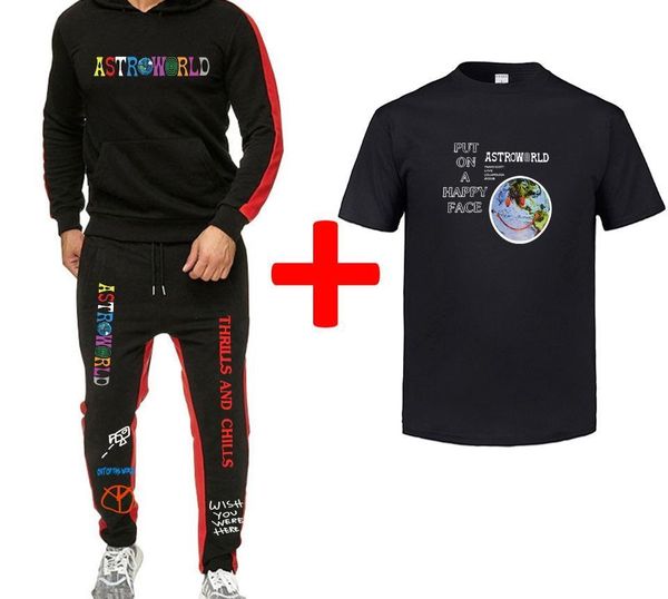 

scott pants astroworld tracksuits mens hoodies pants tshirts 3pcs suits spring summer suits travis, Gray