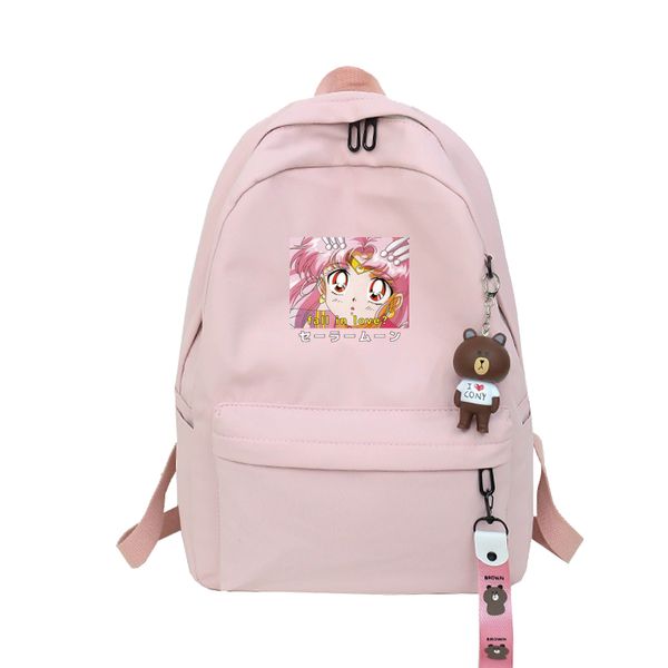 

harajuku sailor moon backpack women travel ribbon backpacks students nylon large capacity shoulder bag mochila female