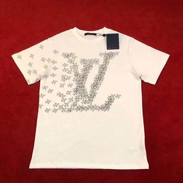 

p4 men's t-shirt bermuda european hip-hop print short-sleeved t-shirt medusa summer new round neck embroidery cotton men's shirt, White;black