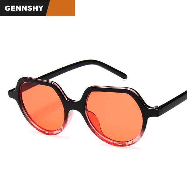 

2020 new fashion anomaly sunglasses men vintage korean small sunglasses double colors transparent ocean lenses driving uv400, White;black