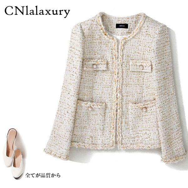 

womens elegant woolen tweed jacket femme pockets formal wool jackets coats 2020 autumn winter cothes outerwear mujer chaqueta, Black;brown