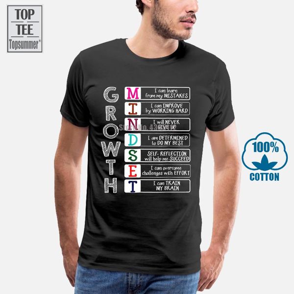 

growth mindset funny teacher black t shirt cool casual pride t shirt men fashion tshirt funny