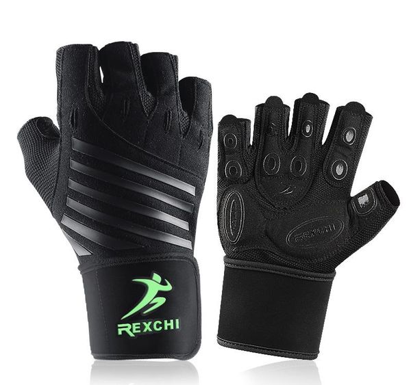 

fitness gloves summer midi mens womens spring riding training outdoor sports breathable non-slip barbell hu wan dai, Black