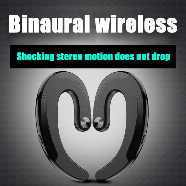 

cgjxstws hbq -q25 wireless bluetooth bone conduction earphones double headphones waterproof ear -hook earbuds sport headset hbq q25 bone sen