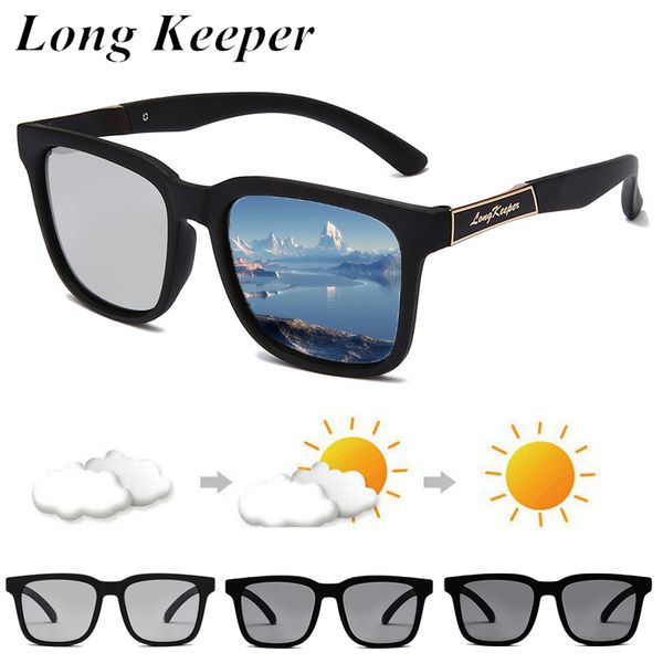 

classic pchromic sunglasses men tr90 polarized driving sun glasses chameleon glaases male change color eyeware uv400 oculos, White;black