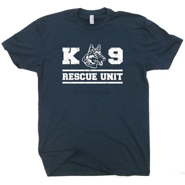 

2020 fashion summer style k9 rescue dog t shirt military shirts unit police handler fireman german shepherd tee mens tee shirt