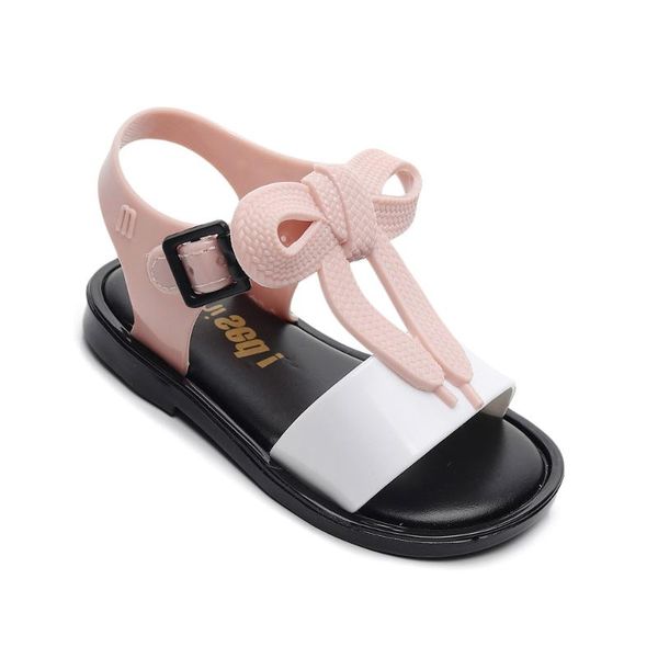 

mini melissa bow shoes 2020 new summer girls jelly shoe girl non-slip kids beach sandal toddler sandals princess, Black;red