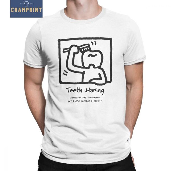 

зубы haring смешные футболки для мужчин стоматолог стоматологический кабинет клиники с коротким рукавом fun тис crew neck cotton топы марка