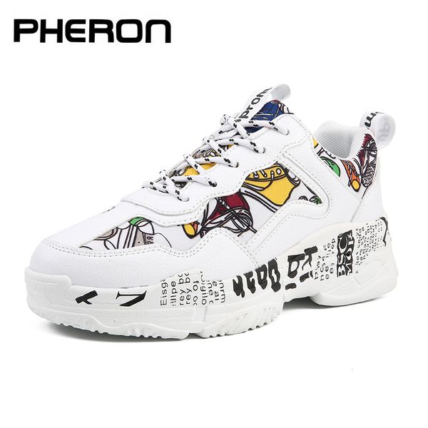 

sneakers women summer woman casual fashion shoes graffiti flats ladies vulcanized shoes white sneakers zapatos mujer, Black
