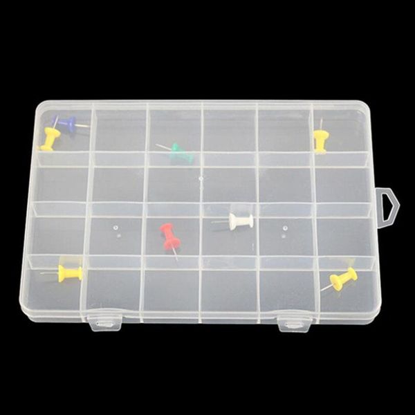 

24 lattice plastic box container transparent diy hand beaded painting storage boxes glass beads enhancement accessories box - 0244pack