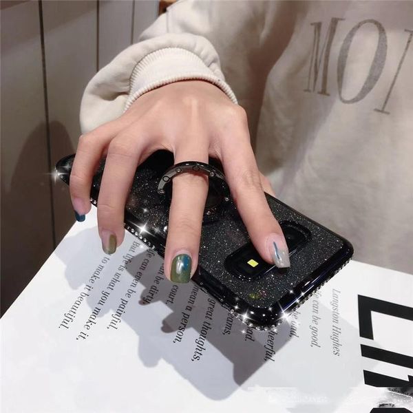 

one pcs case sumsang galaxy s10 s10plus s10lite note9 a6 a8 new fashion case shining glistening wave point girl back tpu cover