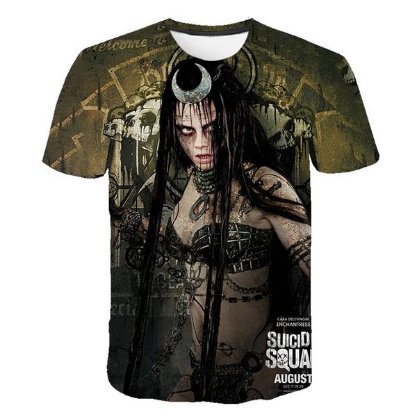 

suicide squad womens mens harley quinn the joker man black red 3d print shirts anime comics plus size men clothing