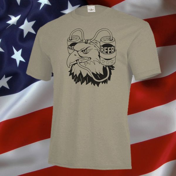 

new 2019 summer fashion brand new beer eagle shirt, drunk patriot party, usa double beer hat 4th of july tee shirt