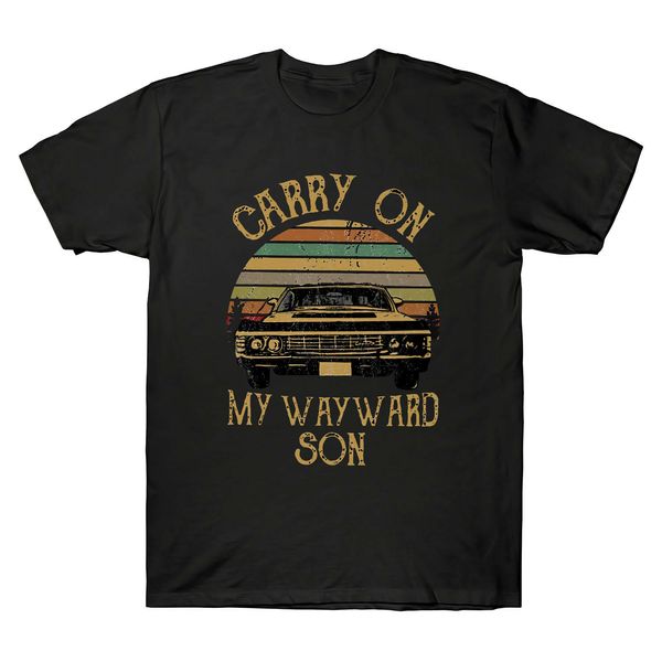 

supernatural carry on my wayward son vintage retro men's 2019 brand new men clothing fashion men's t shirts design shirt