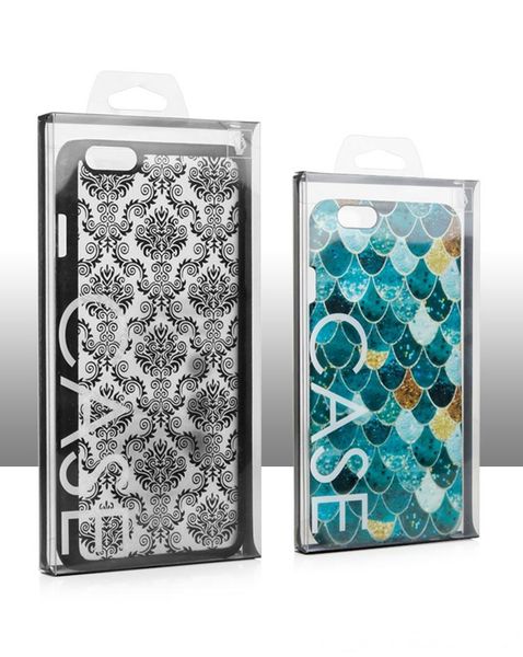 

100 pcs wholesale simple black clear plastic pvc packaging package box for mobile phone cases for iphone xs max 8 6 6 plus