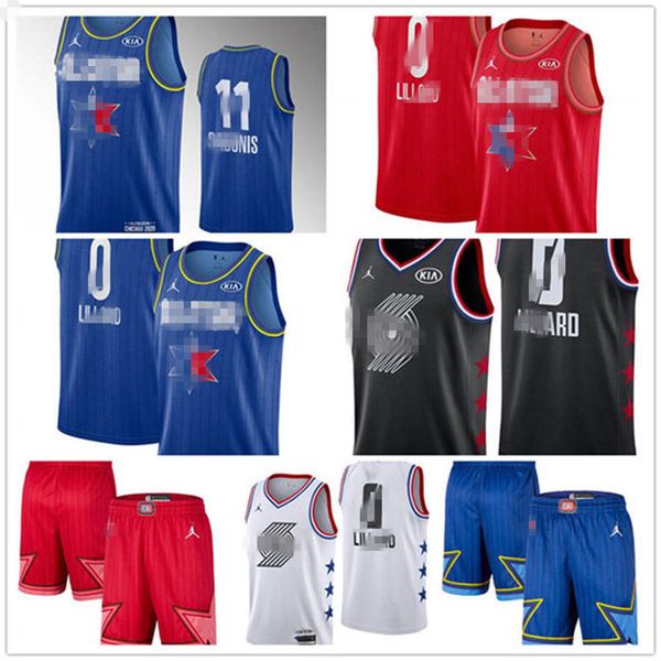 

2019/20 mens portlandtrail 0 damian lillard 2020 all-star game swingman city blazers swingman jersey basketball jersey 100% stitched, Black