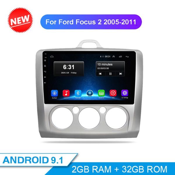 

car audio 2din android 9.1 radio stereo for focus 2 2004-2011 multimedia video player navigation gps wifi bt 2g+32g