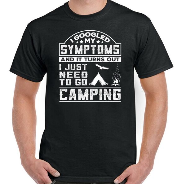 

symptoms mens funny camping t-shirt campers camp tent caravan caravanning top