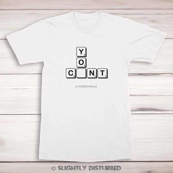 

new summer men t-shirt you c-nt scrabble tiles men t-shirt cotton t-shirt design