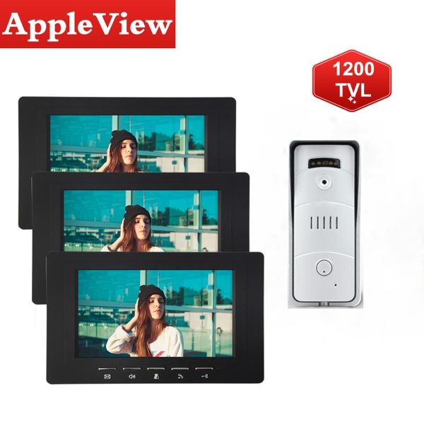 

video door phones 7 inch phone intercom system silver/black call panel 7-inch color monitor and hd camera with release mute mode