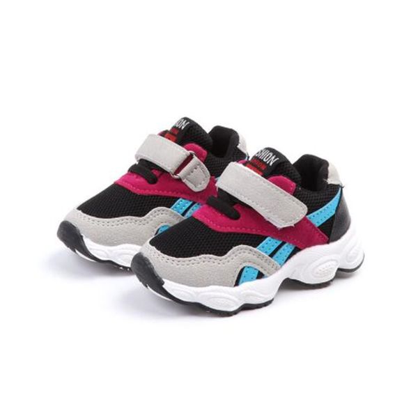 

children's mesh breathable sneakers boys fashion shoes girls casual shoes baby non-slip, Black