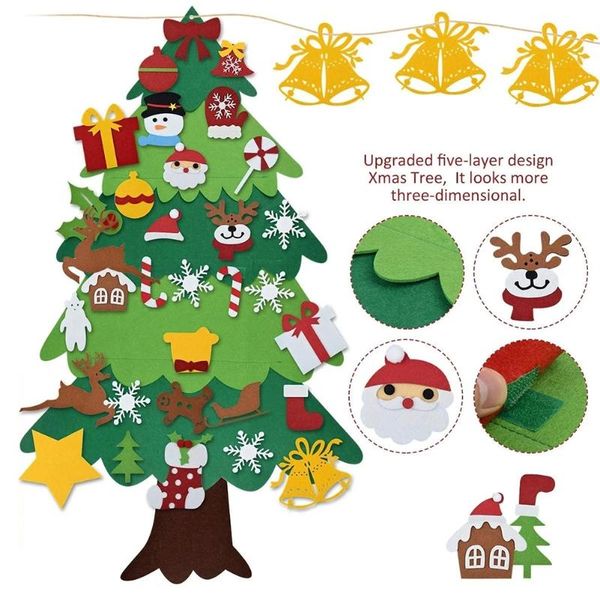 

kids diy felt christmas tree for home new year ornaments xmas tree decoration mall scene layout new year gifts kids toys