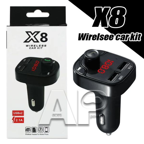 

fm-передатчик x8 aux модулятор bluetooth handsfree car kit car audio mp3-плеер с 3.1a quick автомобильное зарядное устройство dual usb