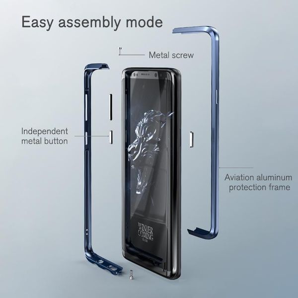 

ultra thin magnetic absorption case 360 front back dual side 9h tempered glass screen metal bumper cover for samsung s8