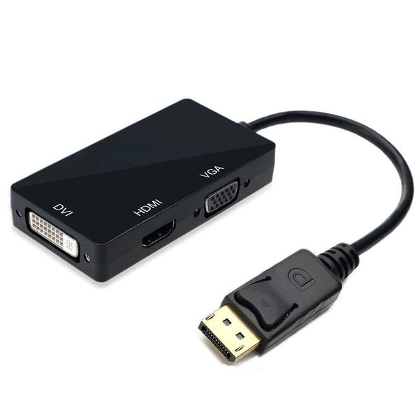 

1080p dp to hdmi dvi vga 3 in 1 converter adapter cable for macbook pc lap70pcs/lot