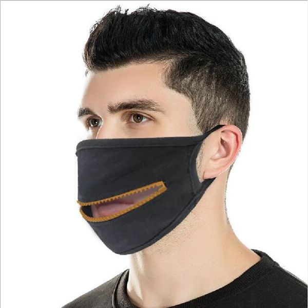 

creative zipper face masks zipper design easy to drink washable reusable protective cotton fashion masks 50pcs