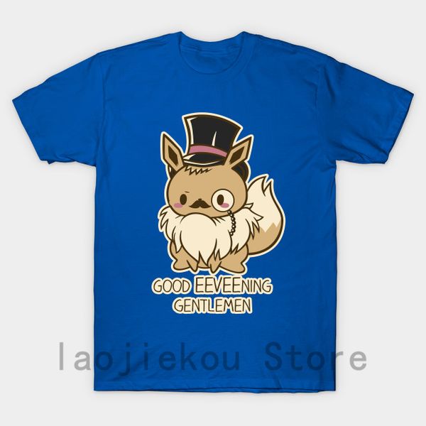 

100% хлопок смешные мужчины майка женщины моды тенниску хорошо eevee-нин gentlmen футболка унисекс охладиться белые и черные рубашки