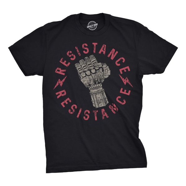 

2020 горячие мужская мода resistance robot кулак tshirt охладить sci fi movie tee для ребят футболочку