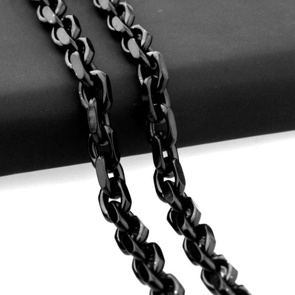 

granny chic punk style mens necklace chains stainless steel black round oval link chain necklace for men wholesale jewelry 7-40, Silver