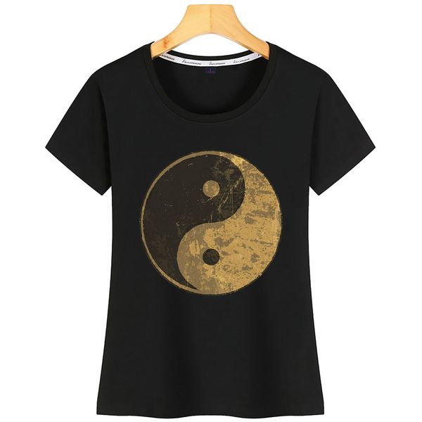 

t shirt women yin yang grunge symbol design black short tshirt