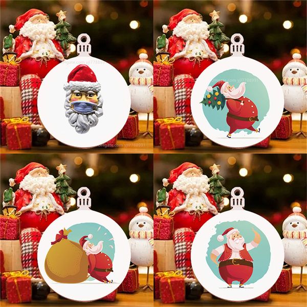

quarantine christmas ornament 2020 face mask santa christmas tree ornaments new dhl
