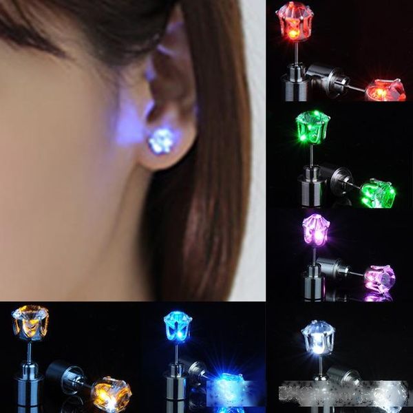 

led earrings women men fashion jewelry light up crown crystal drops led earrings
