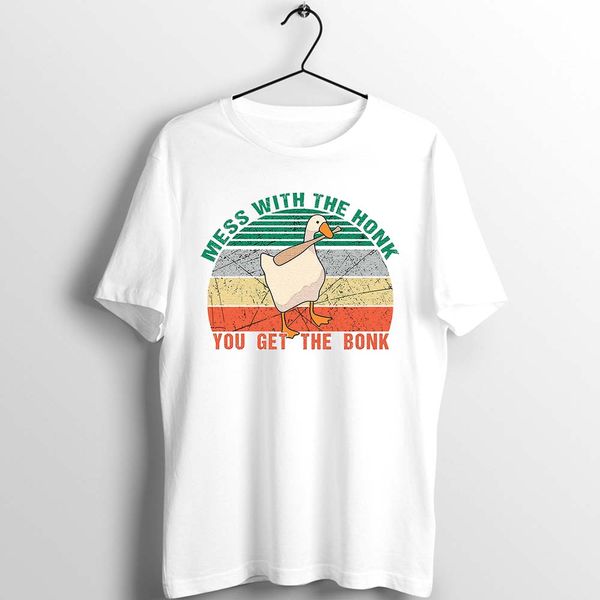 

unix t shirt men women goose game mess with the honk you get the bonk funny indie printed tee