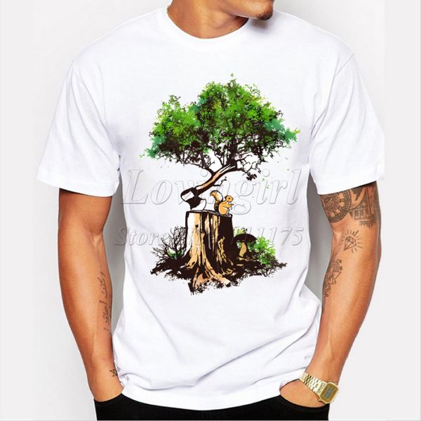 

latest 2018 men's fashion creative reforest design t-shirt funny tee shirts hipster o-neck popular
