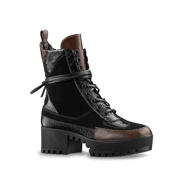 

luxury womens boots martin boots laureate platform desert boot work boot snow boots casual printing ankle boot designer winter shoes, Black