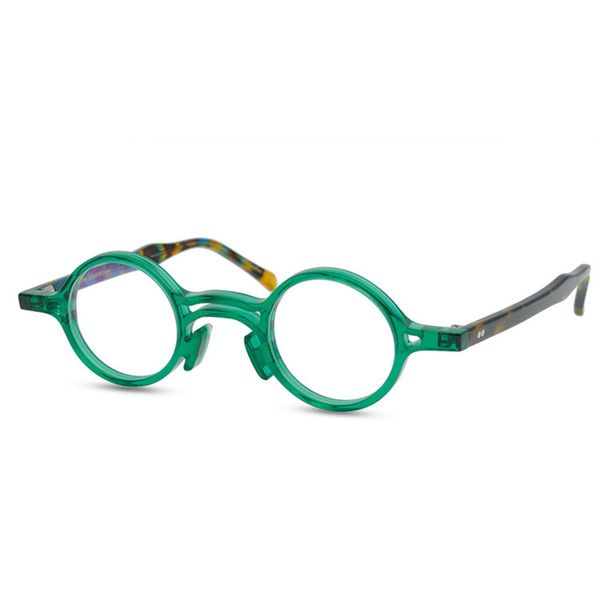 

zerosun green eyeglasses frames male women small round glasses men 38mm nerd spectacles for myopia reading vintage eyewear, Black