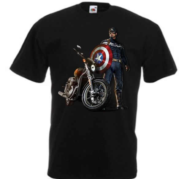

2019 men's fashion tees summer men t shirt captain america captain america t-shirt comics movie film cartoon shirt design