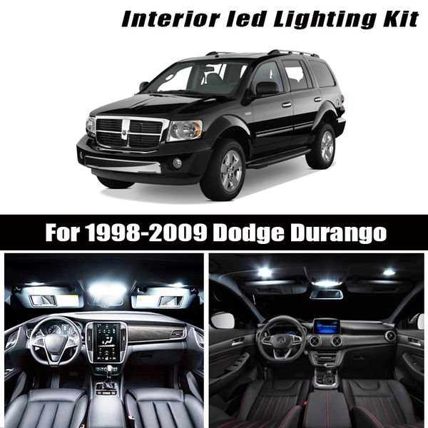 

for 1998-2009 dodge durango white car accessories canbus error led interior light reading light kit map dome license lamp