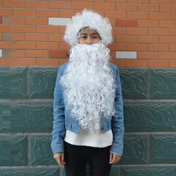

batch santa claus hair cover cover dress super thick santa claus beard wig white beard white wig set ax5ck