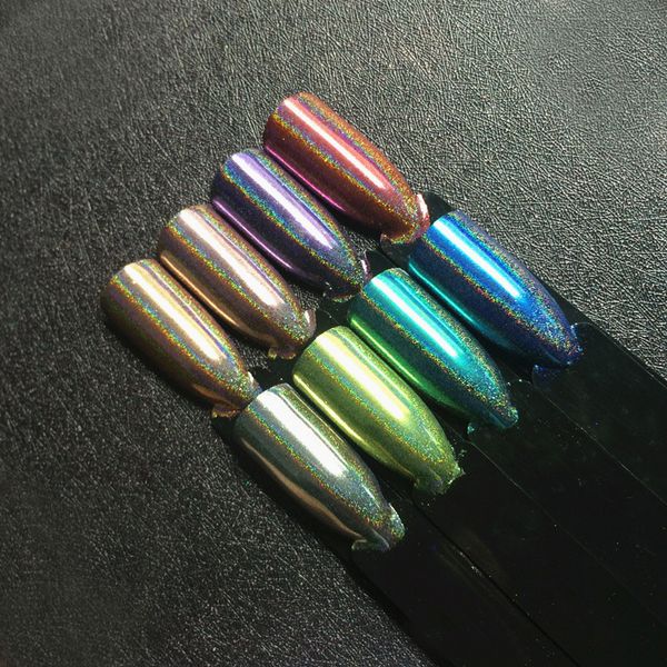 

nail glitter 0.2g holographic platinum foil flakes pigment mirror chrome powder sequins manicure gel polish art diy, Silver;gold