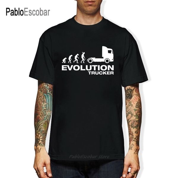 

мода горячие продажи trucker evolution t-shirt mens v8 водитель грузовика man tee рубашка