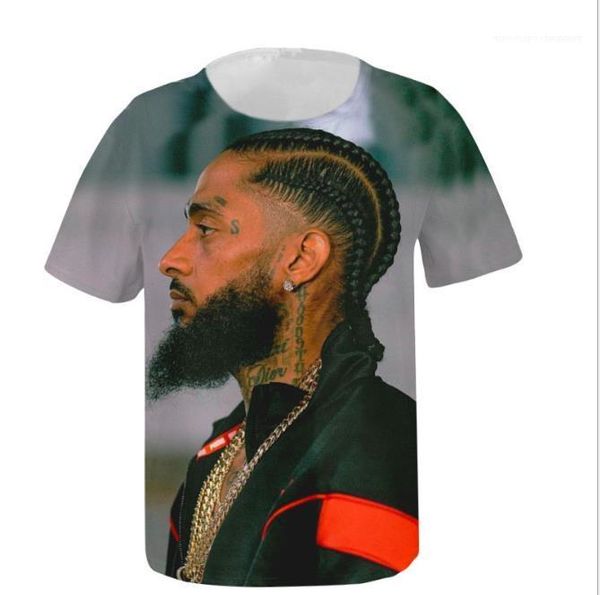 

o-образного вырез tshirts mens конструктора tshirt nipsey hussle summer men тройники 3d digital printed короткий рукав рэпер мужской, White;black