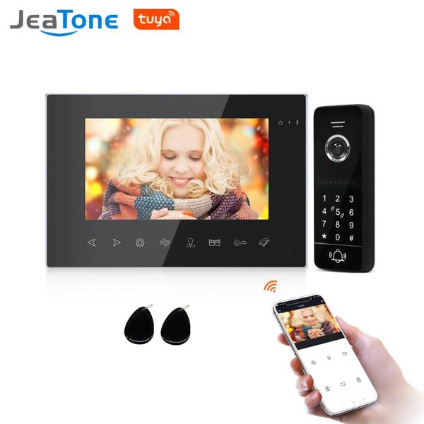 

video door phones jeatone 7 inch wifi intercom wired with ir bell support password unlock for home access control
