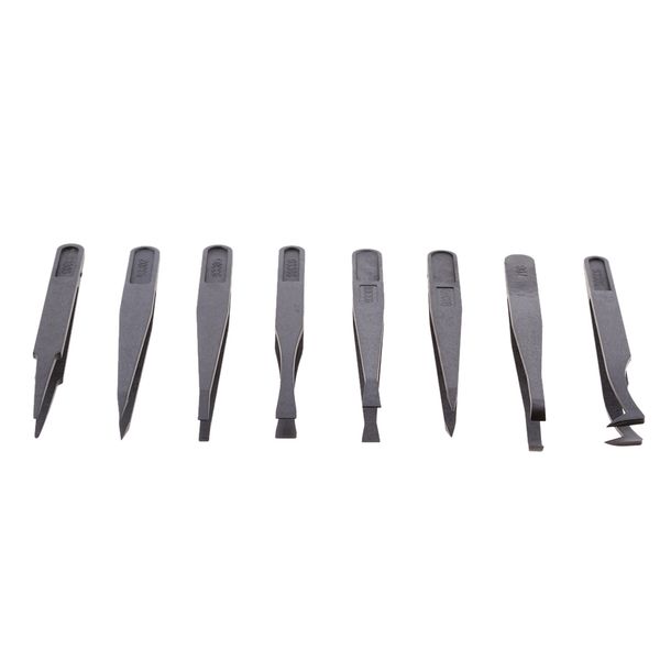 

8 in 1 multi-purpose plastic anti-static tweezers set repair tools for iphone x 8 8 plus samsung galaxy s8 s8+ smart phones, ipads, lap