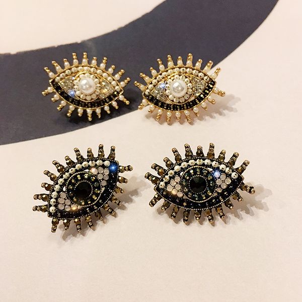 

stud devil's eye earrings & angel's for women, Golden;silver