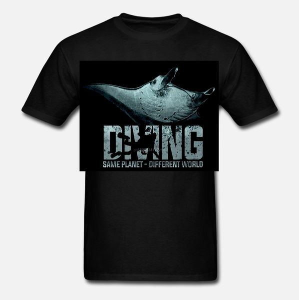 

latest men t shirt fashion printed t-shirt men manta ray diver gear scuba ocean sea printed t-shirt men
